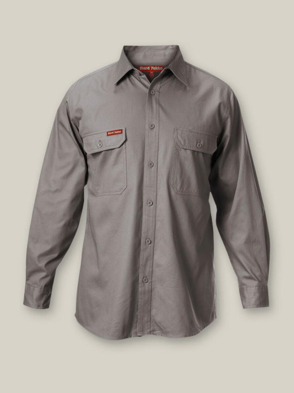 Y07500 Long Sleeve Open Front Cotton Drill Work Shirt - Image 2
