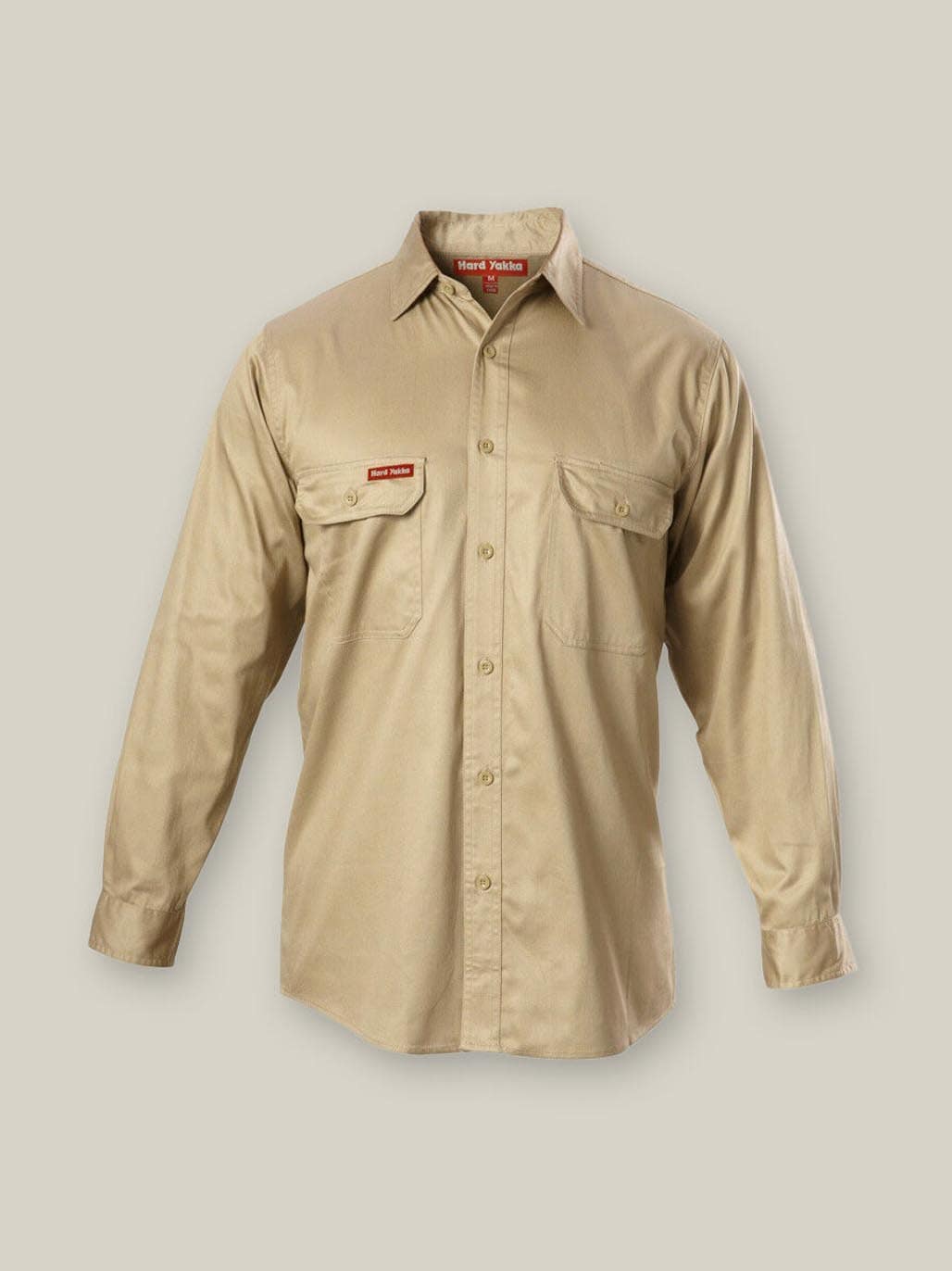 Y07500 Long Sleeve Open Front Cotton Drill Work Shirt - Image 3