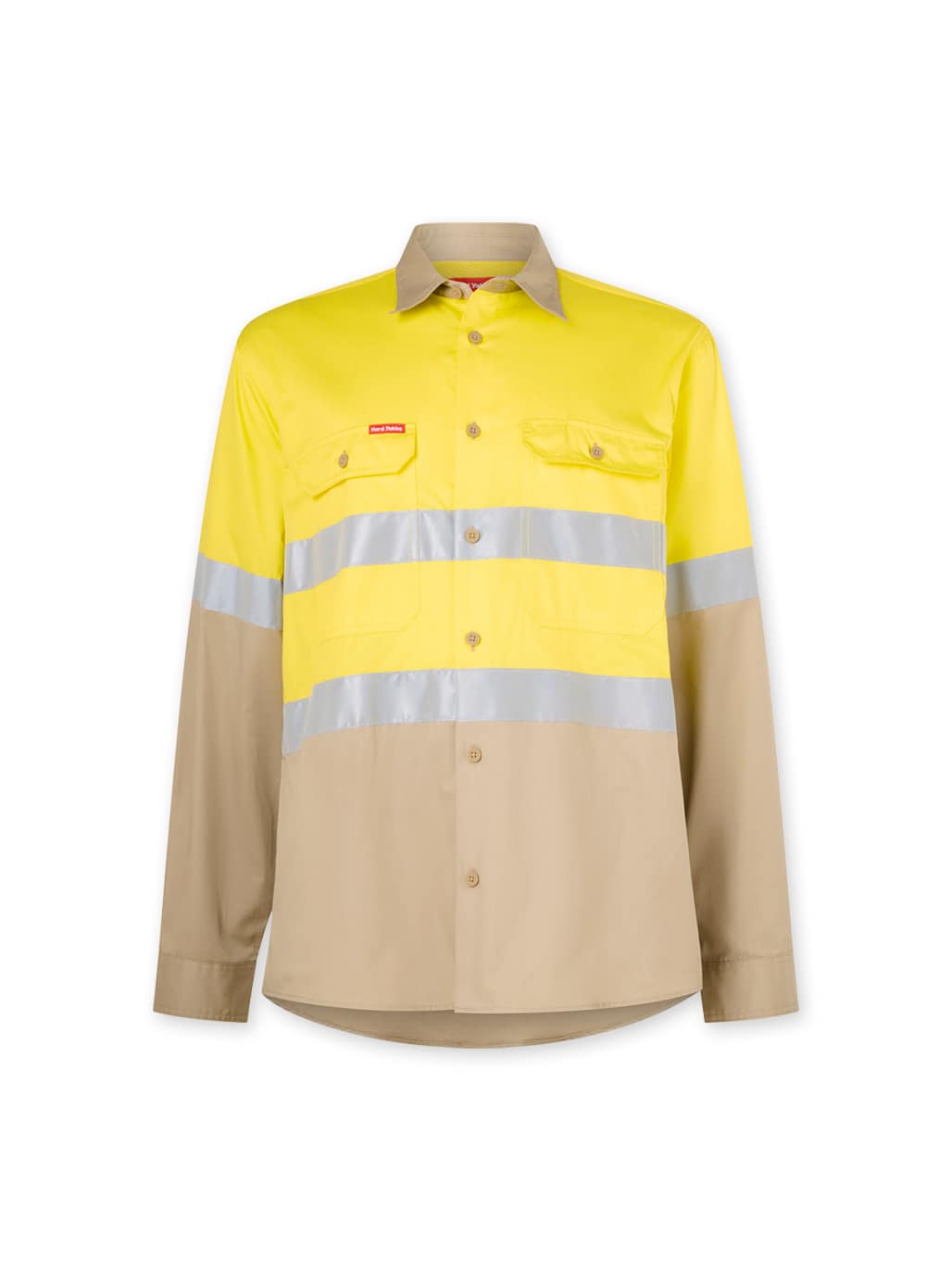 Y07940 Core Hi-Vis Long Sleeve 2 Tone Taped Vented Shirt - Image 3