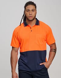SW01CD Hi Vis Short Sleeve Cooldry Safety Polo