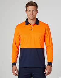 SW05CD Hi Vis Long Sleeve Cooldry Safety Polo