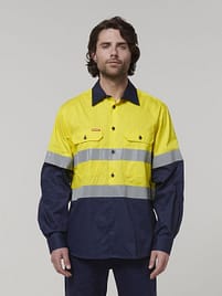 Y07940 Core Hi-Vis Long Sleeve 2 Tone Taped Vented Shirt