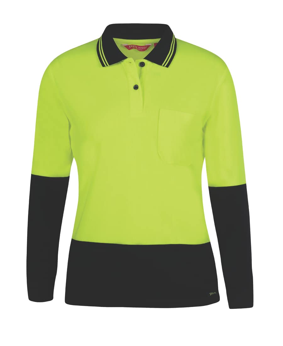 6LHCL JB's Ladies Hi Vis LS Comfort Polo